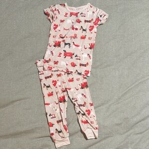Magnetic Me Valentine’s Dogs Pajama Set - Red and Cream
